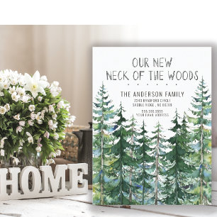 Carte Postale Faire-part Notre nouveau cou des arbres d'épicéa des bois qui