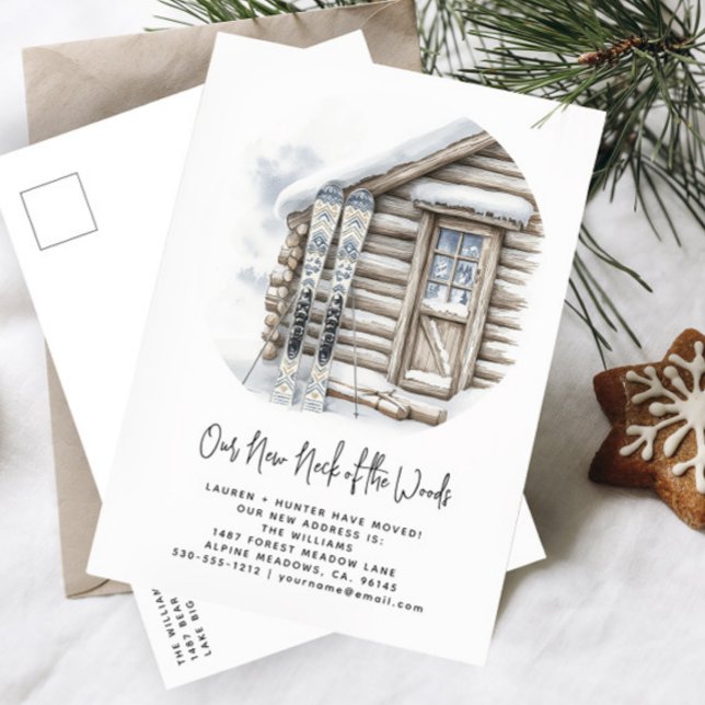 Carte Postale Faire-part Notre Nouveau Cou Du Bois Nous Avons Déménagé Vaca (Créateur téléchargé)