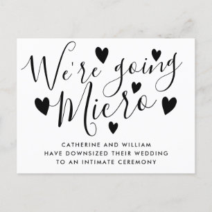 Carte Postale Faire-part Nous allons faire un micro mariage plus petit Écri