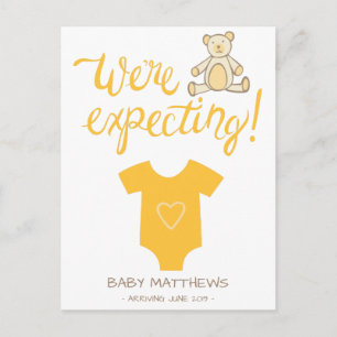 Carte Postale Faire-part Nous attendons un bébé Ours Annonce