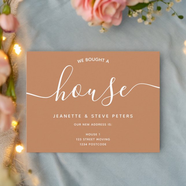 Carte Postale Faire-part Nous avons acheté un script maison en terre cuite  (We bought a house terracotta script moving announcement postcard)