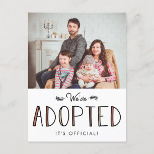Carte Postale Faire-part Nous avons adopté   Annonce d'adoption