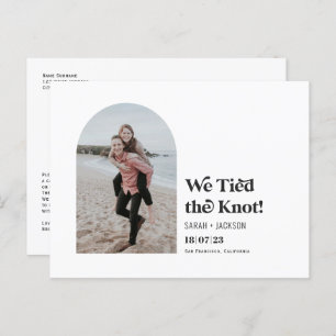 Carte Postale Faire-part Nous avons attaché le noeud, Arc moderne Photo elo