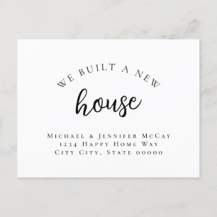 Carte Postale Faire-part Nous avons construit une nouvelle maison typograph