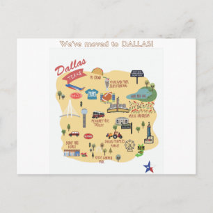 Carte Postale Faire-part Nous avons déménagé à Dallas Texas Postcard