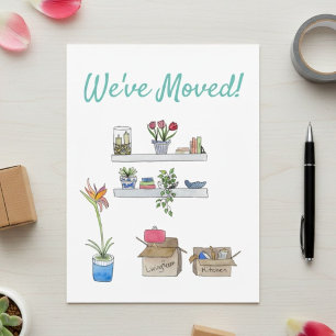 Carte Postale Faire-part Nous avons déménagé Annonce d'une nouvelle maison
