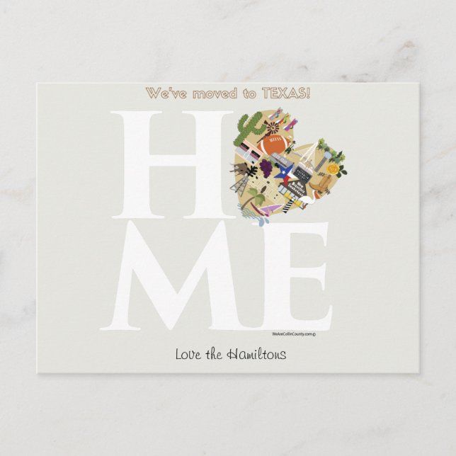 Carte Postale Faire-part Nous avons déménagé au Texas Postcard (Devant)