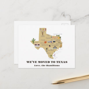 Carte Postale Faire-part Nous avons déménagé au Texas Postcard