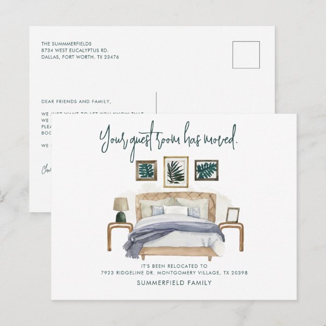 Carte Postale Faire-part Nous avons déménagé Boho Moderne Déménager (Devant / Derrière)