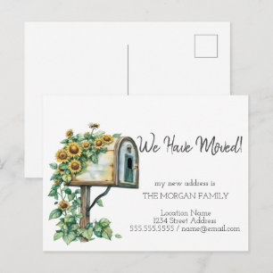 Carte Postale Faire-part Nous avons déménagé, Boîte aux lettres aquarelle T
