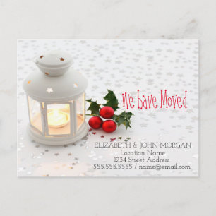 Carte Postale Faire-part Nous avons déménagé,Bougie,Nouvelle adresse Étoile