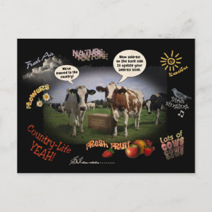 Carte Postale Faire-part Nous avons déménagé dans le pays (personnalisable)