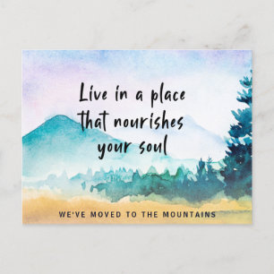 Carte Postale Faire-part Nous avons déménagé dans les montagnes Citation de