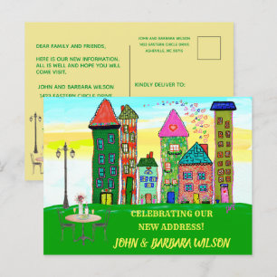 Carte Postale Faire-part Nous avons déménagé des maisons d'appartements de