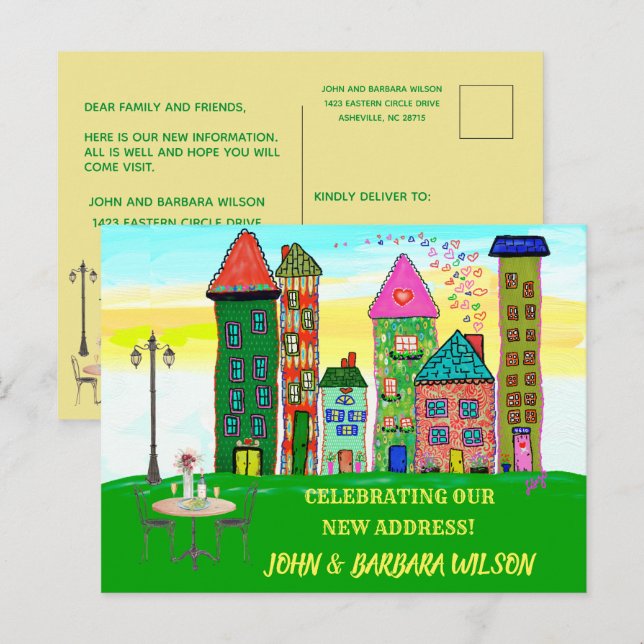 Carte Postale Faire-part Nous avons déménagé des maisons d'appartements de  (Devant / Derrière)