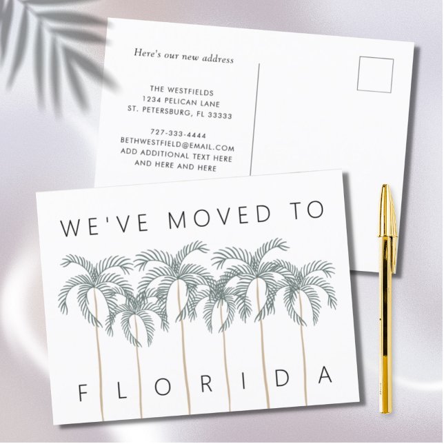 Carte Postale Faire-part Nous avons déménagé en Floride Palm Trees Nouvelle (Créateur téléchargé)