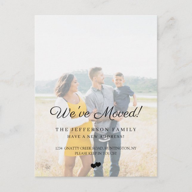 Carte Postale Faire-part Nous avons déménagé Faux Effet Vélin Photo Déplace (Devant)