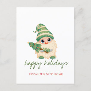 Carte Postale Faire-part Nous avons déménagé, Gnome Pin Sylvestre Fêtes