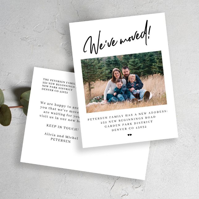 Carte Postale Faire-part Nous avons déménagé la photo simple moderne en mou (Créateur téléchargé)