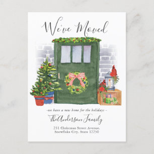Carte Postale Faire-part Nous avons déménagé la porte d'entrée Noël Vacance