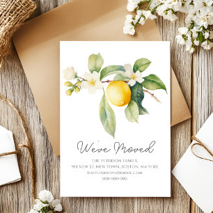 Carte Postale Faire-part Nous avons déménagé   Lemon Blossom Nouvelle Adres