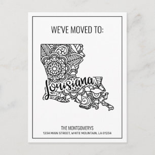 Carte Postale Faire-part Nous avons déménagé l'État de Mandala Louisiana Fl