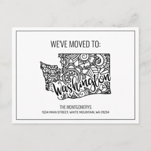 Carte Postale Faire-part Nous avons déménagé l'État de Mandala Washington