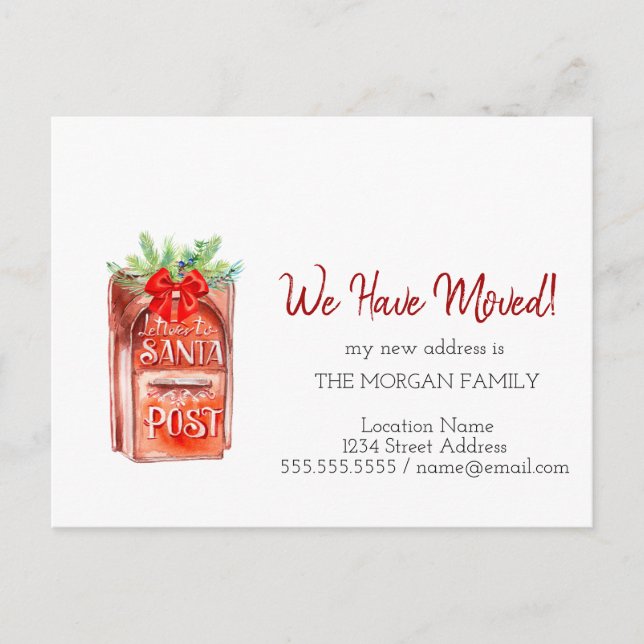 Carte Postale Faire-part Nous Avons Déménagé, Lettre Boîte Aux Lettres À Pè (Devant)