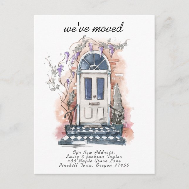 Carte Postale Faire-part Nous avons déménagé - Moderne Nouvelle Adresse Aqu (Devant)