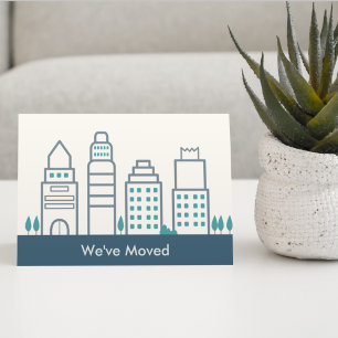 Carte Postale Faire-part Nous avons déménagé Nouveau Bureau Simple Moderne 