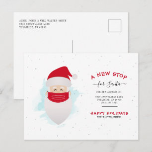 Carte Postale Faire-part Nous avons déménagé Nouvel Arrêt pour le Père Noël