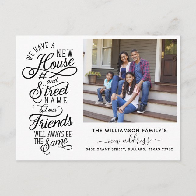 Carte Postale Faire-part Nous avons déménagé | Nouvelle adresse et nom de r (Devant)