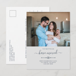 Carte Postale Faire-part Nous avons déménagé Photo de couple moderne déména