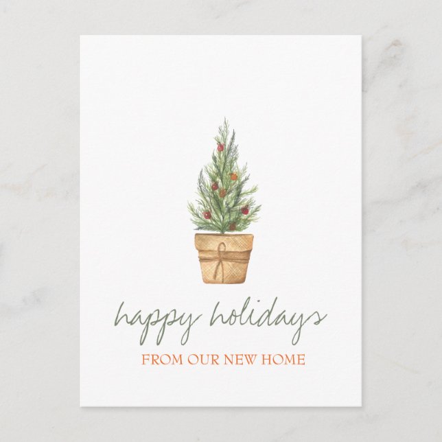 Carte Postale Faire-part Nous avons déménagé,Sapin de Noël,Boules de Fête  (Devant)