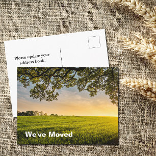Carte Postale Faire-part Nous avons déménagé Sunset Field Nouvelle adresse 