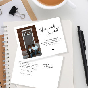 Carte Postale Faire-part Nous avons déménagé venir visiter photo moderne dé