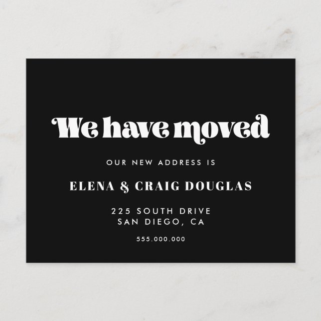 Carte Postale Faire-part Nous avons déménagé Vintage (Devant)