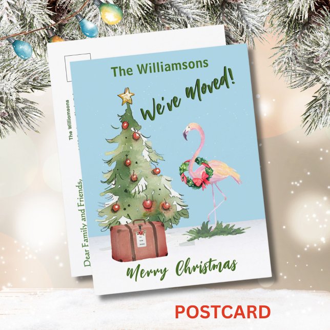 Carte Postale Faire-part Nous avons déplacé Budget Reindeer Arbre de Noël (Créateur téléchargé)