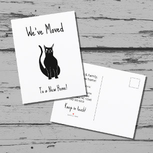 Carte Postale Faire-part Nous avons déplacé Chat Noir Nouveau Accueil Simpl
