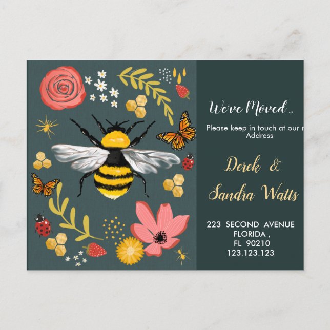 Carte Postale Faire-part Nous avons déplacé la nature Nouvelle adresse (Devant)