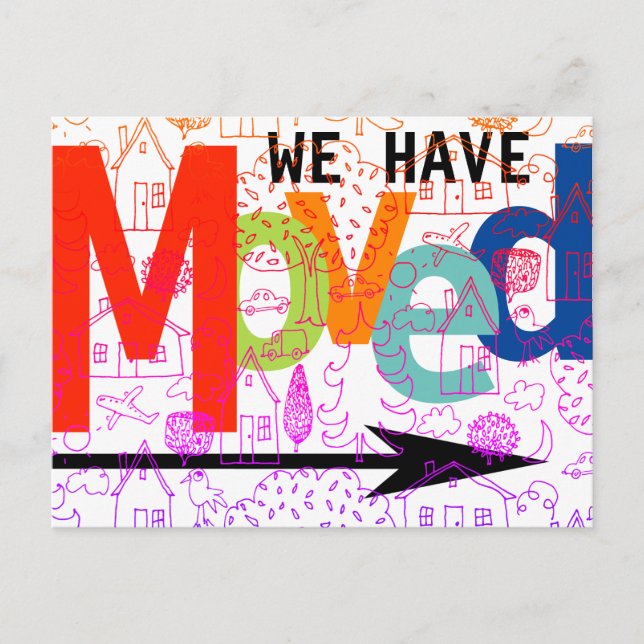 Carte Postale Faire-part Nous avons déplacé la nouvelle adresse de ville (Devant)