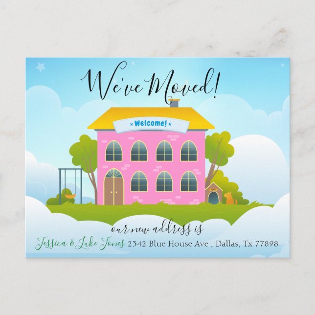 Carte Postale Faire-part Nous avons déplacé la nouvelle adresse Maison de F (Devant)