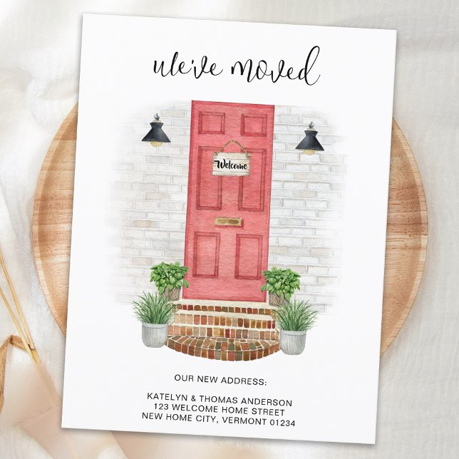 Carte Postale Faire-part Nous avons déplacé le changement d'adresse aquarel (Créateur téléchargé)