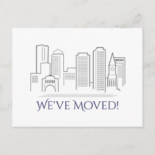 Carte Postale Faire-part Nous avons déplacé l'horizon de ville de Boston