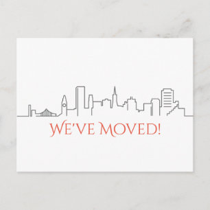 Carte Postale Faire-part Nous avons déplacé l'horizon de ville de San