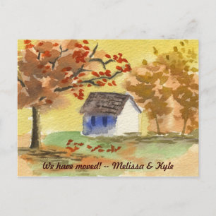 Carte Postale Faire-part Nous avons déplacé peu de feuille d'automne