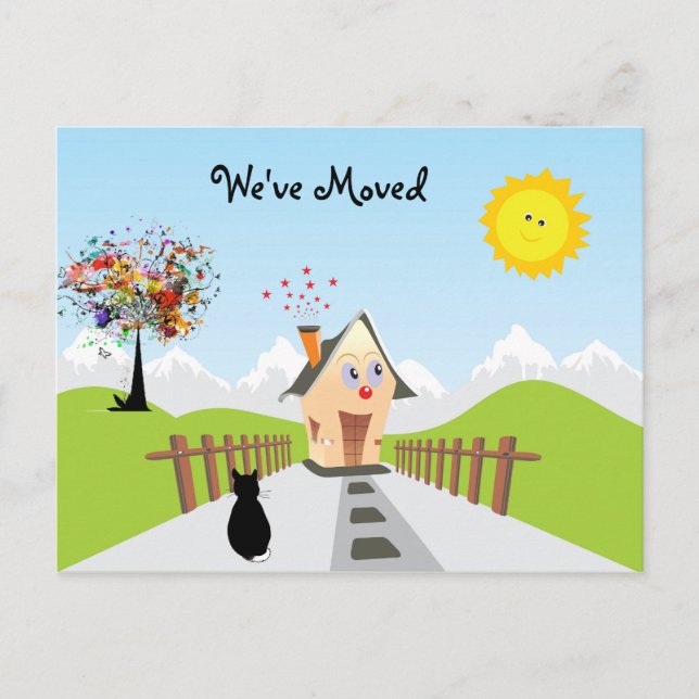 Carte Postale Faire-part Nous avons déplacé une nouvelle adresse à domicile (Devant)