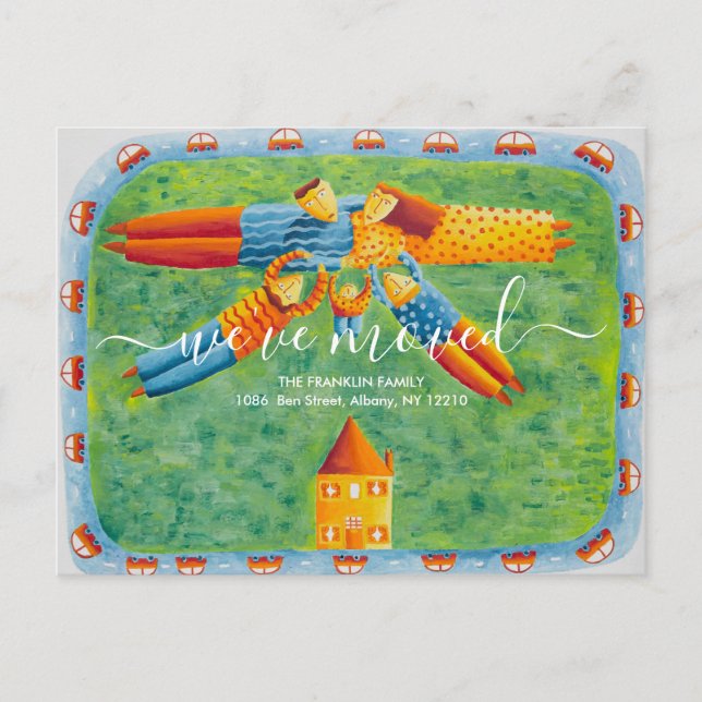 Carte Postale Faire-part Nous avons déplacé une nouvelle maison jolie famil (Devant)