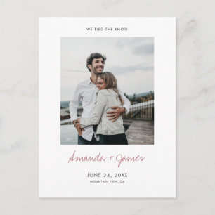 Carte Postale Faire-part Nous avons mis le noeud en quatre ! Mariage Elopem