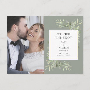 Carte Postale Faire-part Nous avons noué le nœud Photo de mariage à la saug